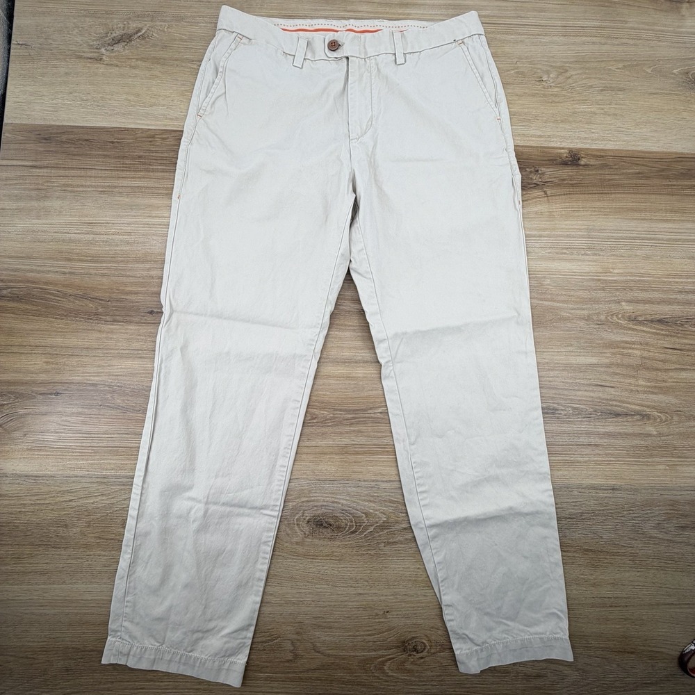 Tommy Bahama 35x32 Khaki Pima Cotton Stretch Tapered Chinos Pants‎ Beige Khaki